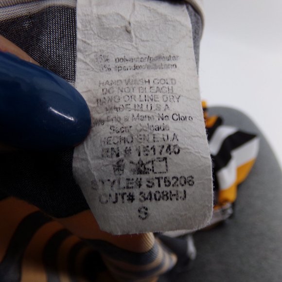 kimcine curve Women's Crop top stripe with a twist size SM orange and black - Picture 6 of 9